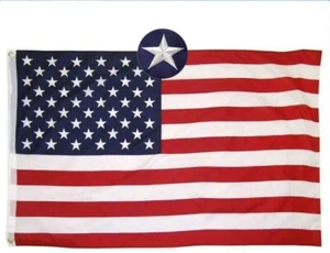 5x8 Fuß amerikanische Flagge US-Flagge Messing Flagge mit Tülle bestickt UV verblassen resistent - Bild 1 von 8