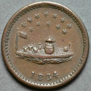 1863 241/338a Patriotic Civil War Token "Our Navy" - Picture 1 of 2