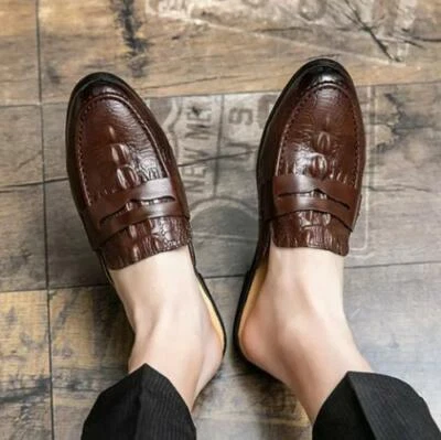Men's Crocodile Alligator Pattern Casual Shoes Slippers Mules Slides Sandals Man - Image 1 of 4