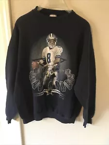Vintage 1999 Dallas Cowboys Troy Aikman Sweatshirt Men's XL Crewneck Pullover - Picture 1 of 6