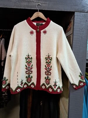 Suéter forrado de diseño islandés para mujer - talla XL - blanco Foto 1 de 4