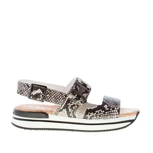 HOGAN chaussures femme H257 rock tone reptile print leather sandal H monogram - Imagen 1 de 7
