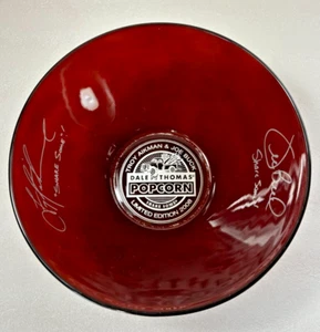 Troy Aikman Joe Buck Signed 9" Glass Popcorn Bowl Ltd Ed Dale & Thomas 2008 - Picture 1 of 9