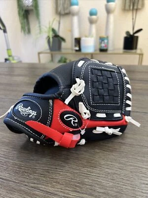 Guante de mano izquierda de cuero rojo-negro de béisbol juvenil Rawlings Series Pl91SB 9" Foto 1 de 4