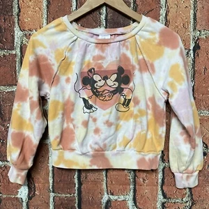 Disney Store Mickey & Minnie Mouse Girl’s Tye Dye Sweatshirt Size 7/8 - Picture 1 of 4