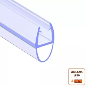 Bath Shower Screen Door Seal Strip for Glass Thickness 4-6mm Seal Gap up to 4mm - Picture 1 of 4