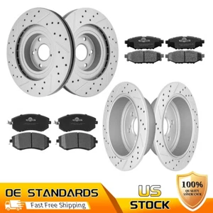 Pastillas de rotores de freno de disco perforados delanteros traseros para Subaru Outback Forester Impreza - Imagen 1 de 8