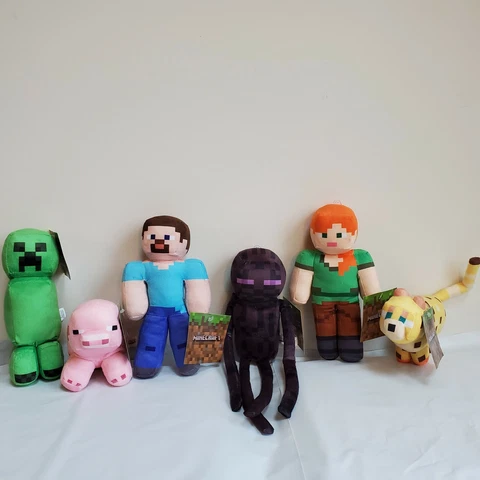 NEW Minecraft Enderman Steve Alex Ocelot Plush Toy Stuffed 8"-14" Doll Mojang Cover
