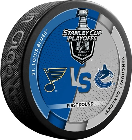 2020 Stanley Cup Playoff Dueling Puck St. Louis Blues / Vancouver Canucks R-1 Cover