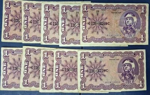 LOT of 10x 1 Dollar Military Payment Certificate Series 681 circulated #56254 - Picture 1 of 2