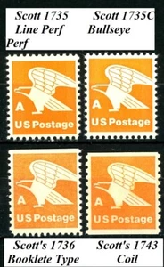 A-Rate Eagle Complete Set of All 4 Types Scott's 1735 1735C 1736 & 1743 - Picture 1 of 2