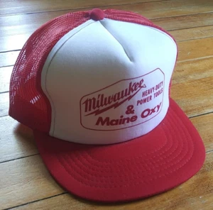 Vintage K Products Milwaukee HD Power Tools & Maine Oxy Trucker Hat Snapback Cap - Picture 1 of 18