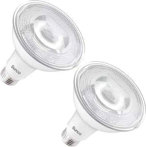 2 Pack Dusk to Dawn Light Bulbs Flood Light Outdoor PAR30 LED Photocell Sensor 1 - Picture 1 of 3