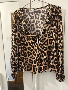 River Island Leopard Print Blouse Top Shirt S Asia - Picture 1 of 6