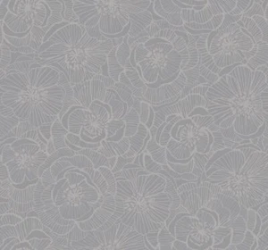 Wallquest AW71010 Graphic Floral Metallic Silver - Picture 1 of 2