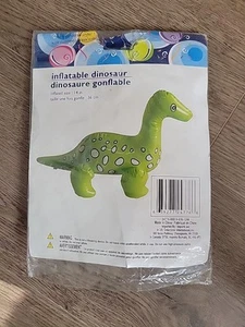 Inflatable Decor GREEN w/white spots Dinosaur 14 inches. Party supply. - Picture 1 of 3