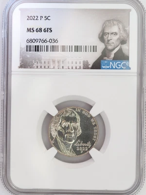 2022-P NGC Graded MS68 Jefferson Nickel 6FS Full Steps #036 - Image 1 of 2