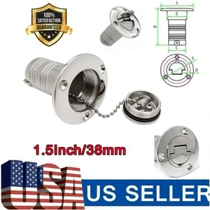 316 Stainless Steel Boat Marine Deck Fill Filler Keyless Cap Gas Fuel Tank 1.5in - Foto 1 di 10