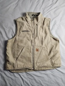 Carhartt Sherpa Lined Duck Canvas Weste Herren Gr. XL hellbraun Workwear V33 266 - Bild 1 von 11