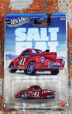 Mattel Hot Wheels Silver Series Salt Flat 1941 Willys en estuche protector Foto 1 de 4