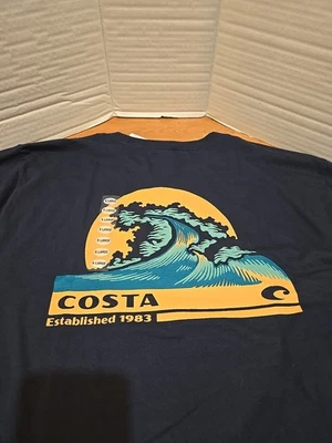 Costa Rad Wave T-shirt Men's XL Double Sided Surf Skate Cali OG Beach NWT  - Image 1 of 4