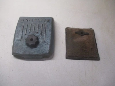 HOMELITE XL 12 Old Blue Chainsaw Air Filter Cover & Used Filter - Image 1 of 4