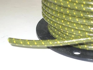 Cable de bujía cubierto de algodón tejido verde 7 mm núcleo de cobre trenzado por el pie - Imagen 1 de 2