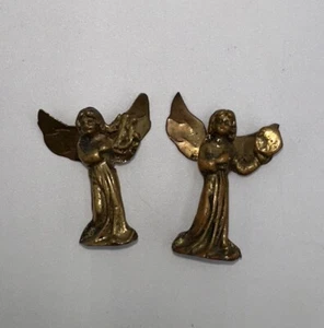Vintage Brass Small Mini Angel Holders Mid Century Modern MCM Decor - Picture 1 of 5