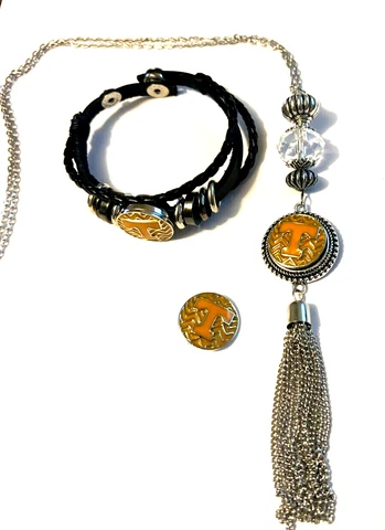 Tennessee Volunteers NCAA Metal Snap Jewelry snap, Necklace, Bracelet or Snap Cover