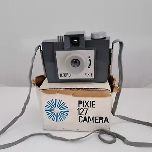 Vintage Boxed Ilford Pixie 127 Camera English Made 2 Tone Grey Retro - Picture 1 of 16