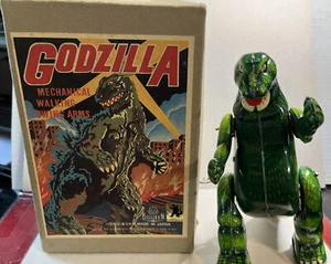 Billiken Shokai Godzilla Mechanical Walking Swing Arms Wind-up 8” Tin Monster ! - Picture 1 of 7