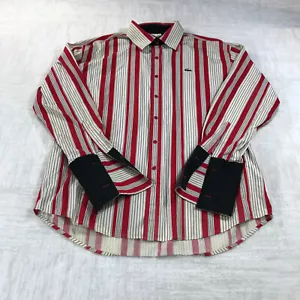 Vintage Lacoste Shirt Mens 2XL XXL Button Up French Cuff Red Crocodile VTG - Picture 1 of 12