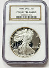 1988 S PROOF SILVER EAGLE NGC PF69 ULTRA CAMEO CLASSIC BROWN LABEL. 2997
