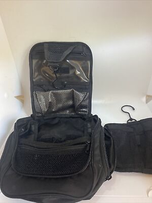 LL Bean Hanging Toiletry Bag Small Black Nylon Travel Bag Personal Organizer Euc • 14.99€