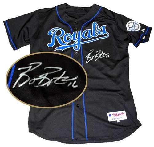 Authentic Kansas City Royals Autographed Black Jersey Signed by Billy Butler - Image 1 of 1