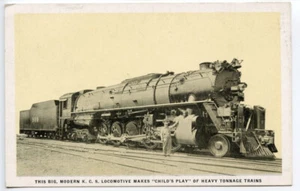 3BB295 PC 1930s/50s KANSAS CITY SOUTHERN RAILROAD 2880 LOCO #900 ADVERTISING MGR - Picture 1 of 2