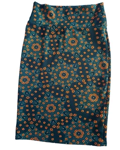 Gonna a matita LuLaRoe Cassie, verde, arancione, stretch taglia S - Foto 1 di 4