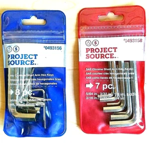 2x Project Source Hex Key Sets - 7 Piece SAE & 8 Piece Metric Packs - Both Sets! - Picture 1 of 6