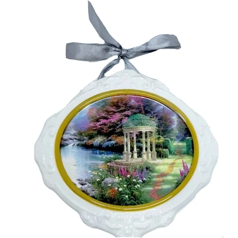 1997 Thomas Kinkade The Garden Of Prayer Russ Berrie Ceramic Wall Art Plaque Cover