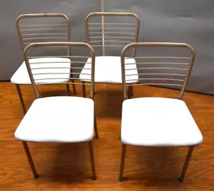 Vintage Hamilton COSCO Gatefold Gold Folding Chairs Set of 4 - Picture 1 of 12
