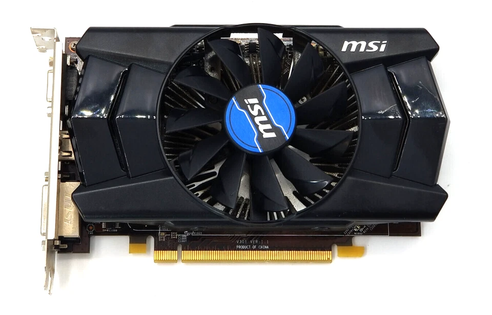 Genuine MSI AMD Radeon R7 250 2GB DDR5 High Profile Bracket GPU P/N: MS-V301 - Image 1 of 4