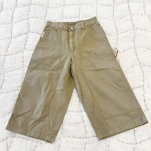 Vintage Armani Jr. Shorts Boys IT 30 US 12 Olive Green Cotton Bermuda Skater Y2K - Picture 1 of 15