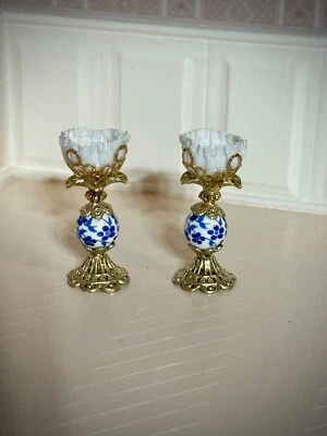 Lámparas victorianas miniatura para casa de muñecas 1:12 hechas artesanalmente no funcionan Foto 1 de 4