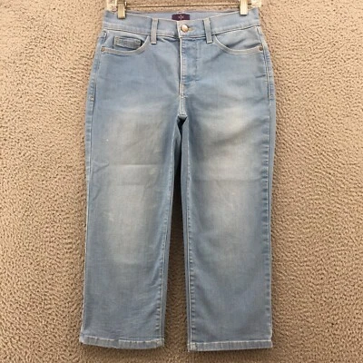 NYDJ Ariel Crop Jeans Womens 6 (actual 28x20.5) Blue Denim Mid Rise Cotton Blend - Image 1 of 4