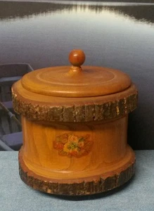 Jarro de madera de tabaco/jarro de almacenamiento - tallado/girado de un árbol - Imagen 1 de 12