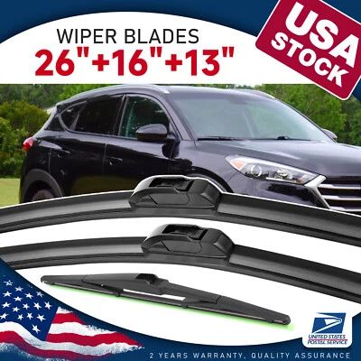 For 2015-2020 Hyundai Tucson 26"16"13" Front&Rear Windshield Wiper Blades Set US - Изображение 1 из 4