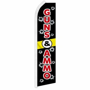 "GUNS & AMMO" advertising super flag swooper banner business sign ammunition - Picture 1 of 10