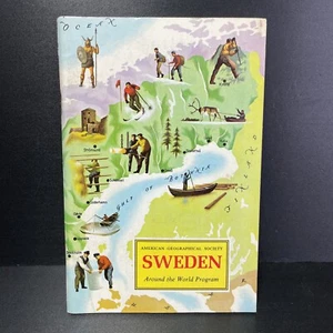 Vintage American Geographical Society Around the World Books - SWEDEN - Picture 1 of 5
