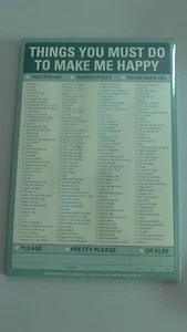Knock Knock Pads: THINGS YOU MUST DO TO MAKE ME HAPPY 60 Sheet Pad - Picture 1 of 4