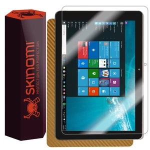 Skinomi Gold Carbon Fiber Skin & Screen Protector for Nextbook Flexx 9 8.9"
